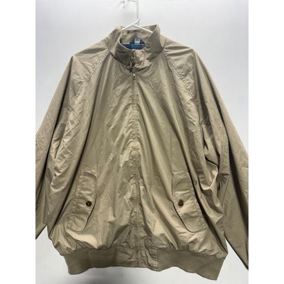 Vintage 1980s Par Four Sportswear Jacket Size XXL Tall (48-50) Beige Plaid Lined - Picture 1 of 10